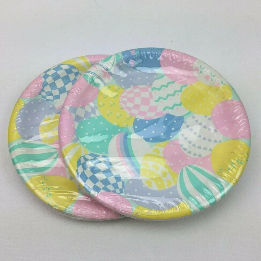Vtg C A Reed Paper Art Pastel Easter Eggs Holiday Party 7